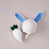 Avezano Newborn Photo Photography Knitted Big Ears Rabbit Radish Set