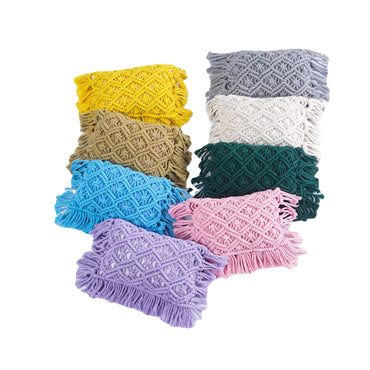 Avezano Hand-woven Tassel Pillow Colorful Cotton Thread Newborn Photography Props