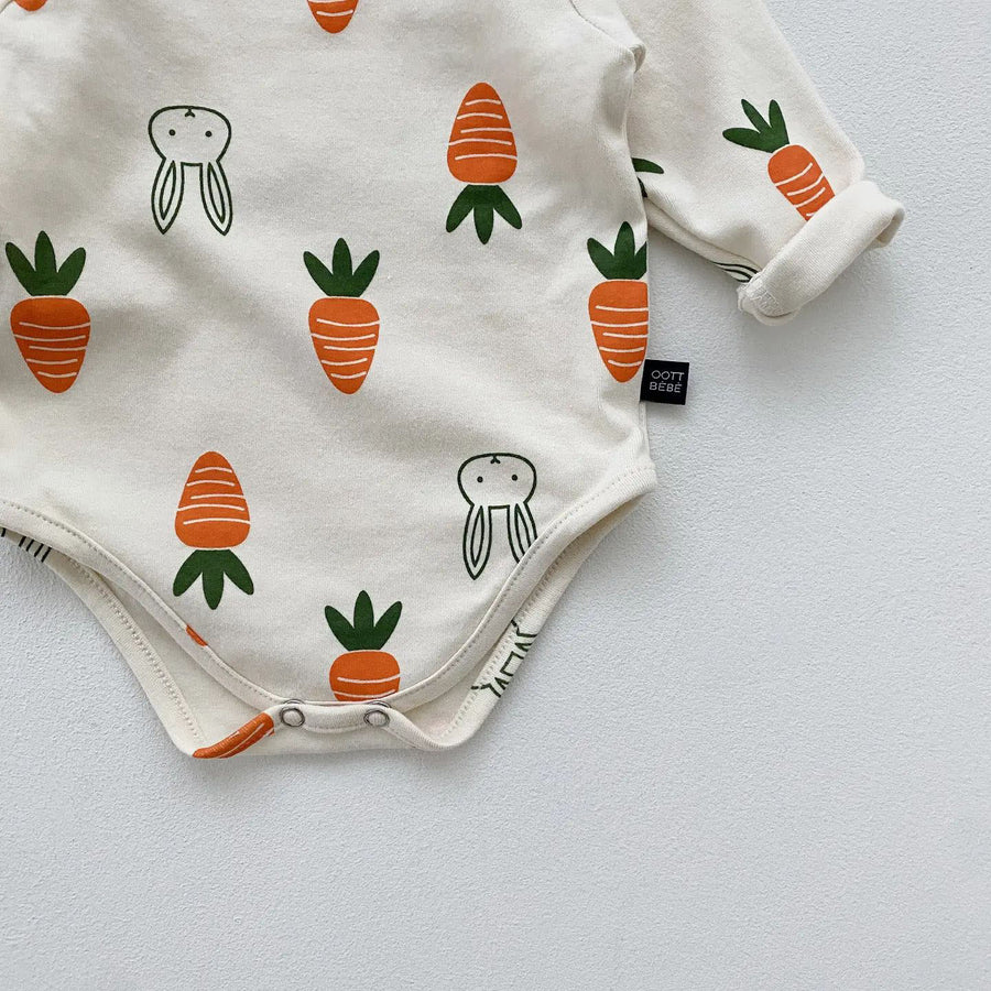 Avezano Baby Bodysuit with Carrot Print Outfits Photography Props