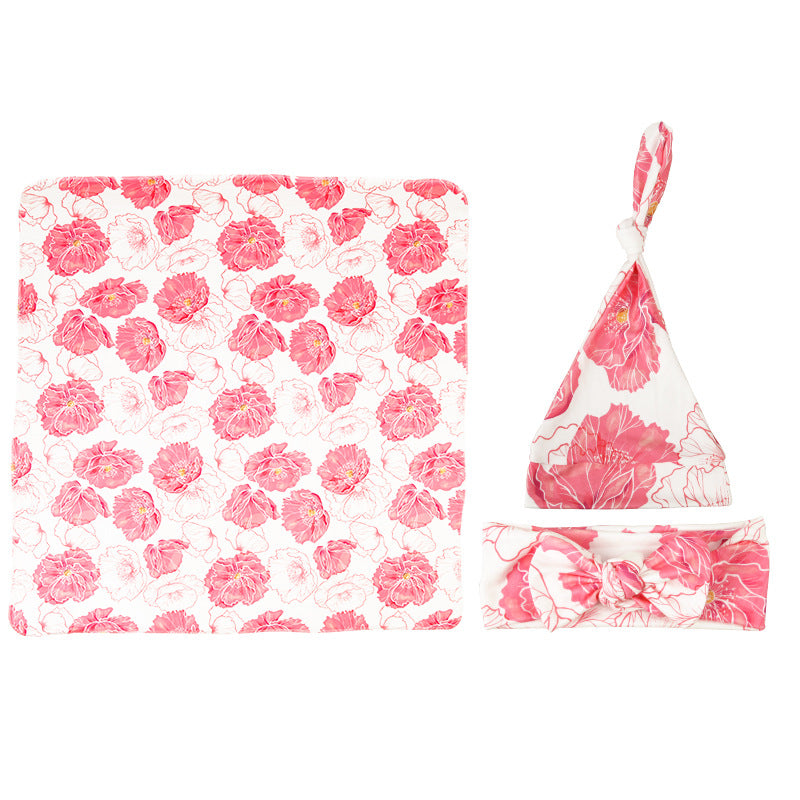 Avezano Newborn Wrap Baby Wrap Towel Three-Piece Set
