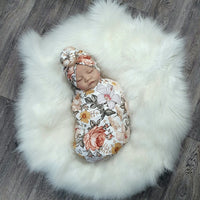 Avezano Newborn Baby Swaddle Tire Cap Three-Piece Set