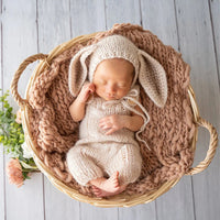 Avezano Newborn Photo Clothes Knitted Big Ears Rabbit Suit