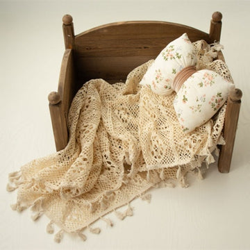 Avezano Newborn Photography Cotton Thread Tassel Blanket