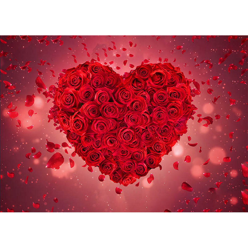 Avezano Love Heart Made Of Roses Valentine'S Day Photography Backdrop-AVEZANO