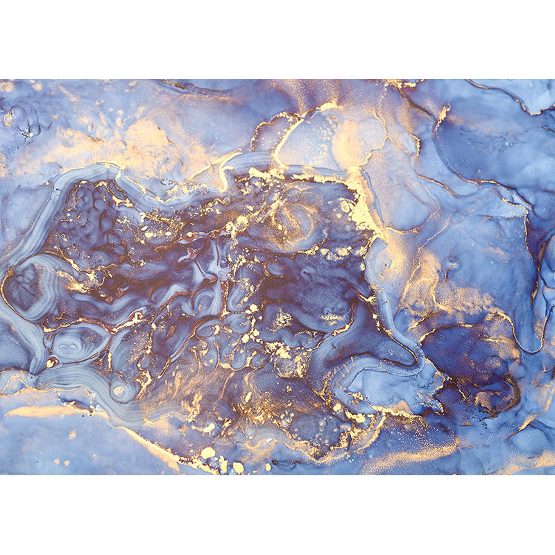 Avezano Abstract Art Blue and Gold Fluid Irregular Texture Backdrop for Photography-AVEZANO