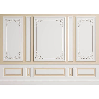 Avezano Light Yellow Elegant Wall White Door Window Backdrop For Photography-AVEZANO