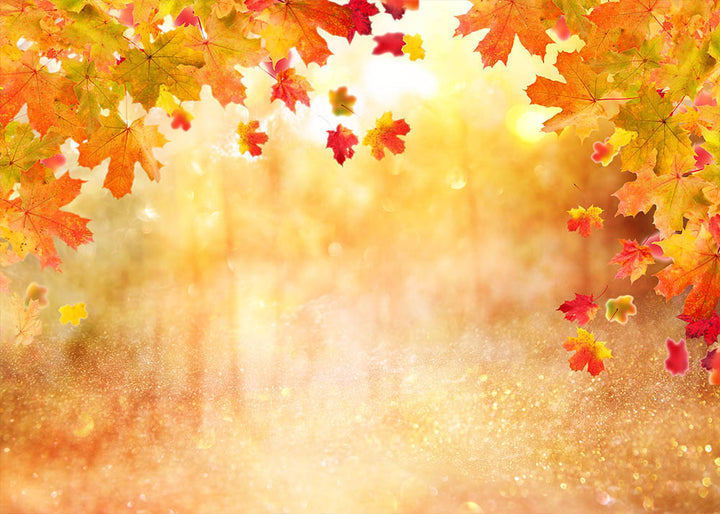 Avezano Maple Leaves Autumn Photography Backdrop-AVEZANO
