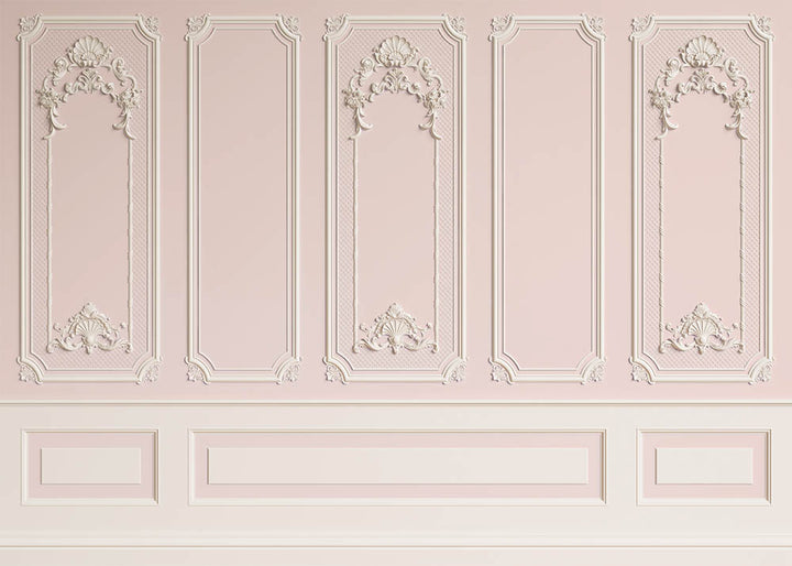 Avezano Light Pink Elegant Pattern Wall Photography Backdrop-AVEZANO