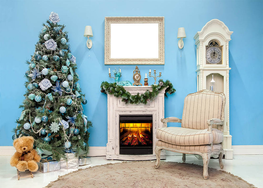 Avezano Christmas Tree Fireplace Chair Room Backdrop For Photography-AVEZANO
