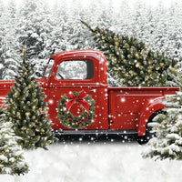 Avezano Pickup Trucks 2 pcs Christmas Set Backdrop
