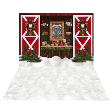 Avezano Hot Coco Wreath 2 pcs Christmas Set Backdrop-AVEZANO