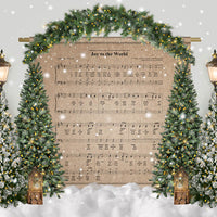 Avezano Christmas Joy to the World Sheet Music Photography Backdrop