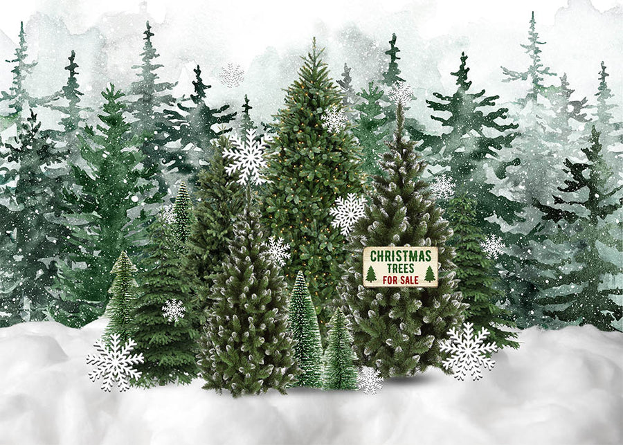 Avezano Christmas Forest For Sale Photography Backdrop-AVEZANO