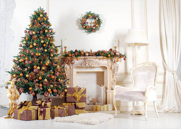 Avezano Indoor Christmas Scene Decoration Photography Backdrop-AVEZANO
