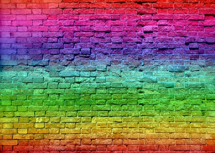 Avezano Rainbow Brick Wall Photography Backdrop-AVEZANO