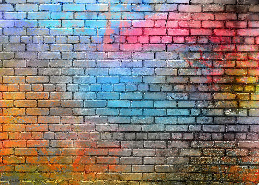 Avezano Colored Brick Wall Photography Backdrop-AVEZANO