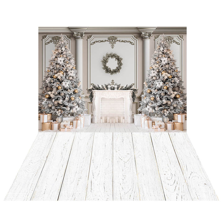 Avezano Interior Fireplace Decoration 2 pcs Christmas Set Backdrop-AVEZANO