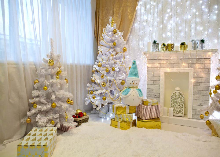 Avezano Indoor Christmas Decoration In The Corner Photography Backdrop-AVEZANO