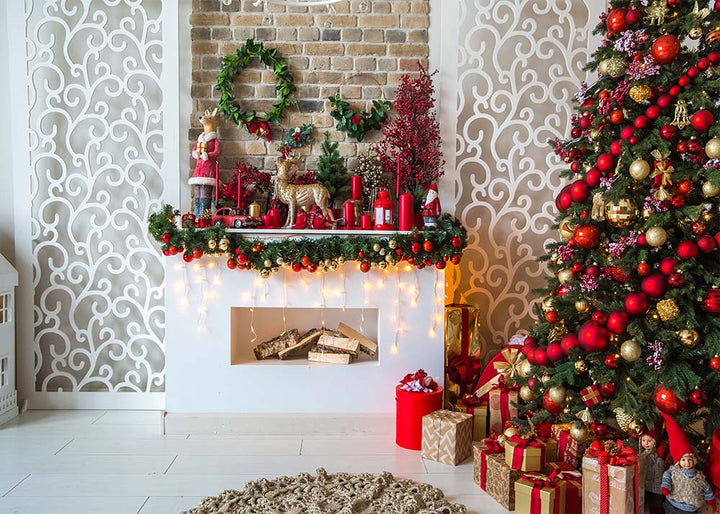 Avezano Christmas Tree And Gifts Interior Decoration Photography Backdrop-AVEZANO