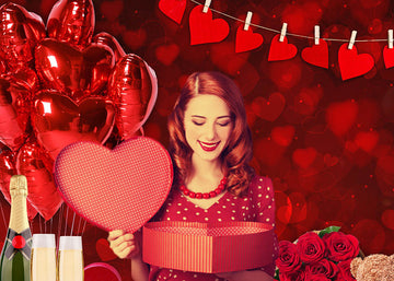 Avezano Red Love Bokeh Valentine'S Day Theme Photography Backdrop-AVEZANO