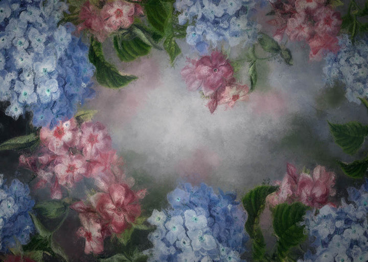 Avezano Hand-Painted Fine Art Flowers Backdrop For Photography-AVEZANO