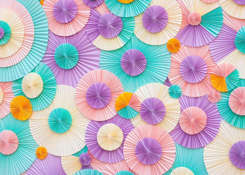 Avezano Colorful Paper Flowers Backdrop For Photography-AVEZANO