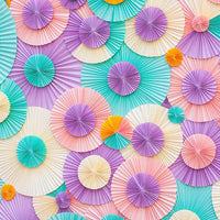 Avezano Colorful Paper Flowers Backdrop For Photography-AVEZANO