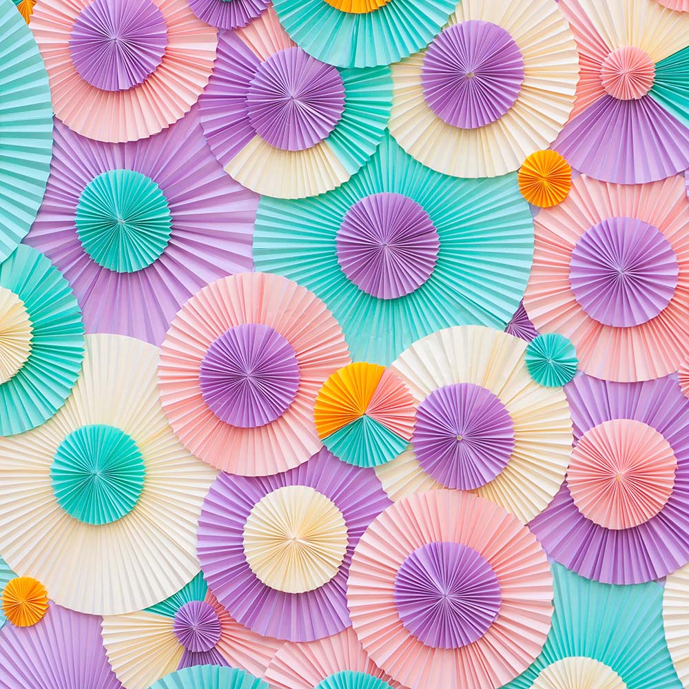 Avezano Colorful Paper Flowers Backdrop For Photography