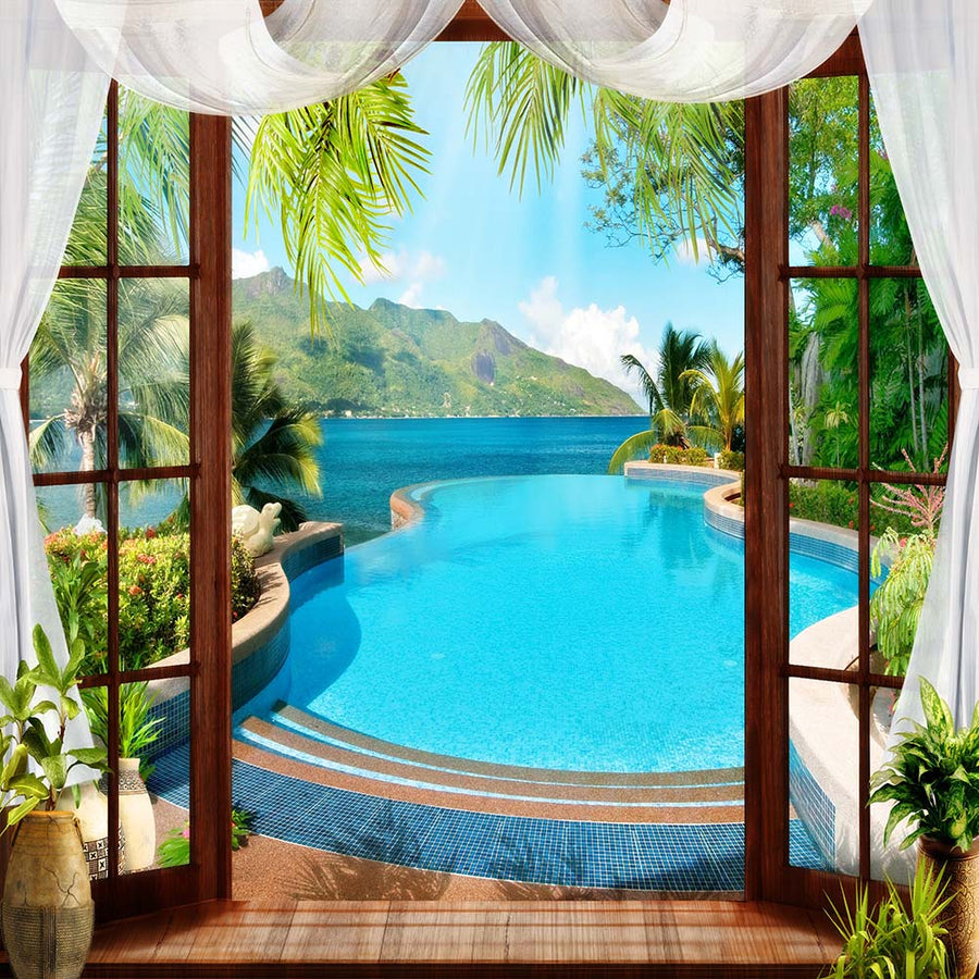 Avezano Resort Pool Backdrop For Photography