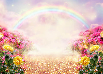 Avezano Flowers Rainbow Backdrop For Photography-AVEZANO
