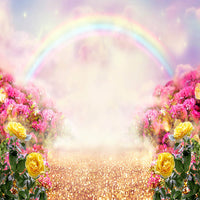 Avezano Flowers Rainbow Backdrop For Photography-AVEZANO