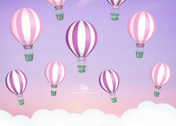 Avezano Girls Hot Air Balloons Backdrop for Photography Designed By Paula Easton-AVEZANO