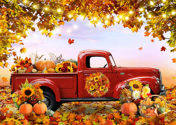 Avezano Thanksgiving Pickup Truck Backdrop For Photography-AVEZANO