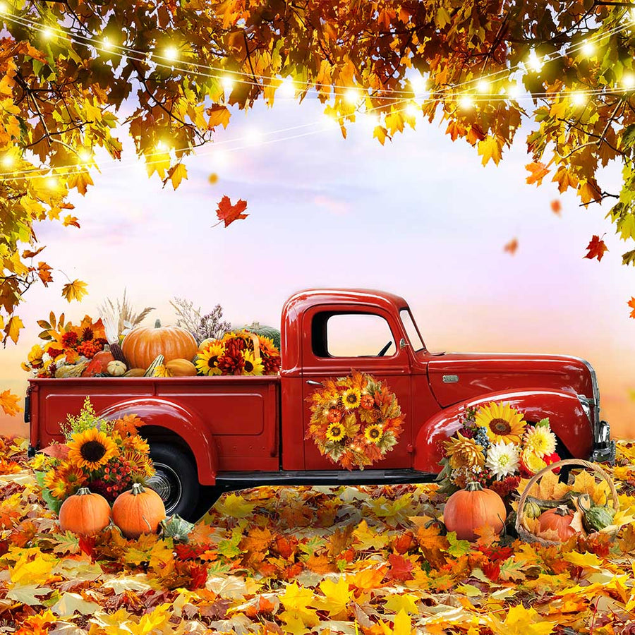 Avezano Thanksgiving Pickup Truck Backdrop For Photography