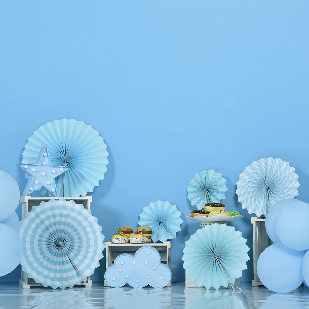 Avezano Blue-Themed Doughnuts Backdrop For Photography Designed By Gwen Studio