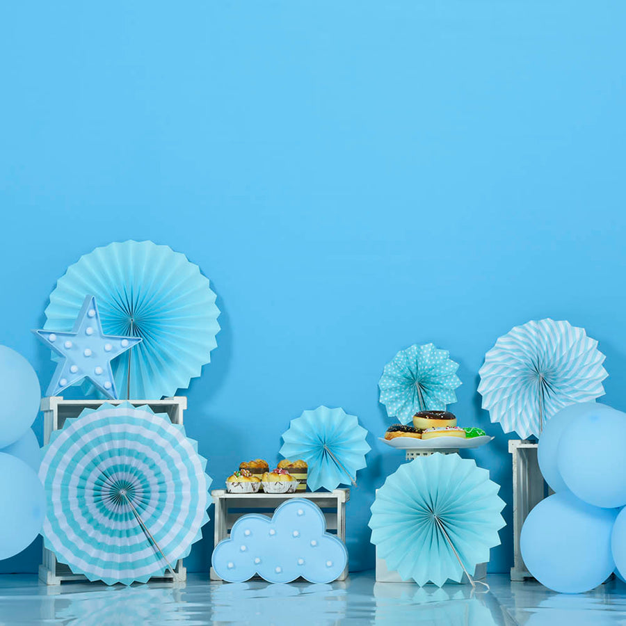 Avezano Blue-Themed Doughnuts Backdrop For Photography Designed By Gwen Studio