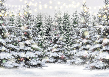 Avezano Winter Christmas Tree In The Snow Photography Background-AVEZANO