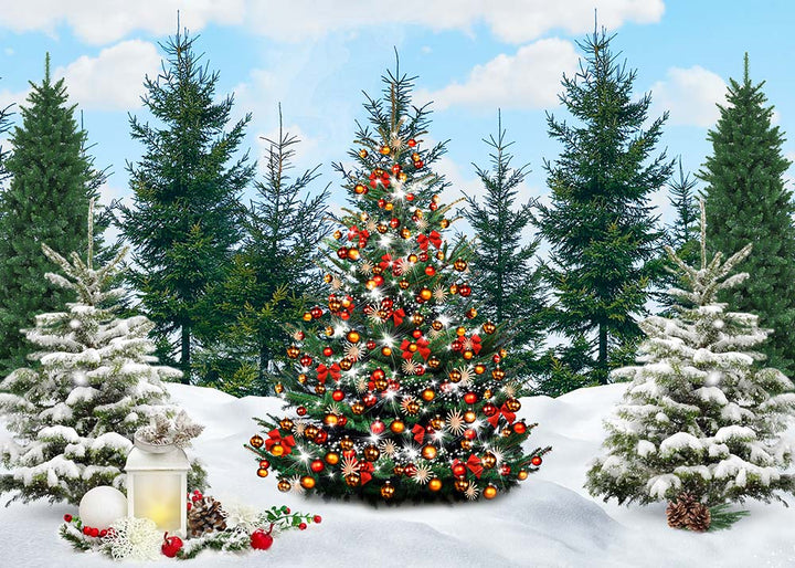 Avezano Christmas Tree Full Of Gifts Photography Background-AVEZANO