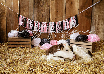 Avezano Cute Calf Wooden Board Photography Backdrop Designed By Christy Faulkner-AVEZANO