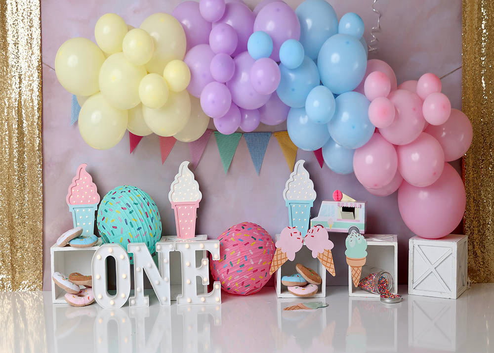 Avezano Ice Cream and Balloon Party Photography Background by Stefany Figueroa-AVEZANO