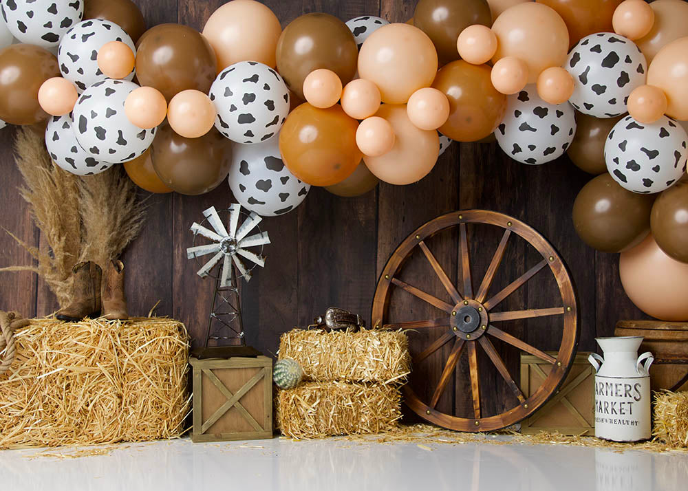 Avezano Straw Wheels and Balloons Photography Background by Stefany Figueroa