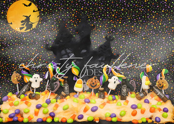 Avezano Halloween Candy and Witch Under The Moon Backdrop Designed By Christy Faulkner-AVEZANO
