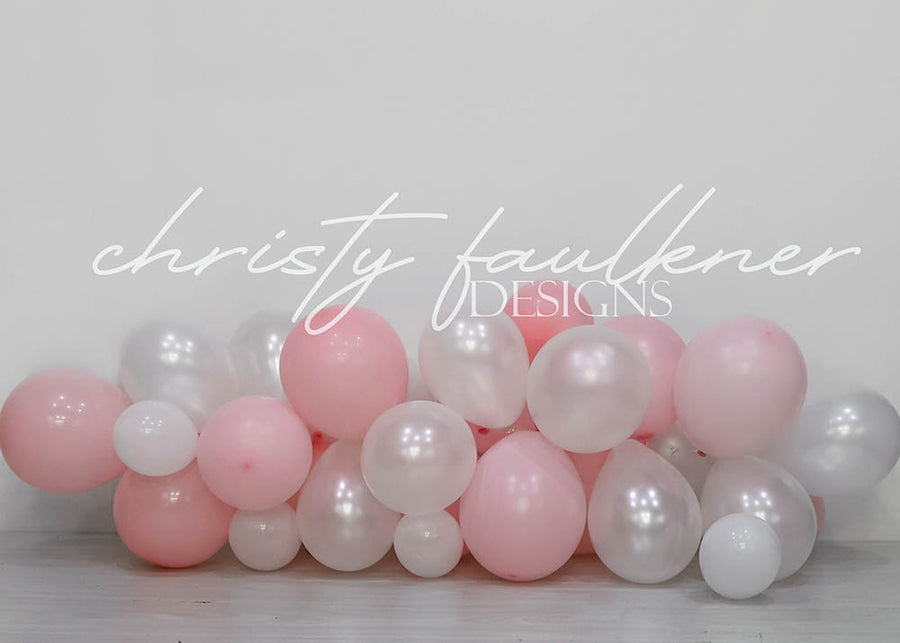 Avezano White and Pink Balloons Backdrop Designed By Christy Faulkner-AVEZANO