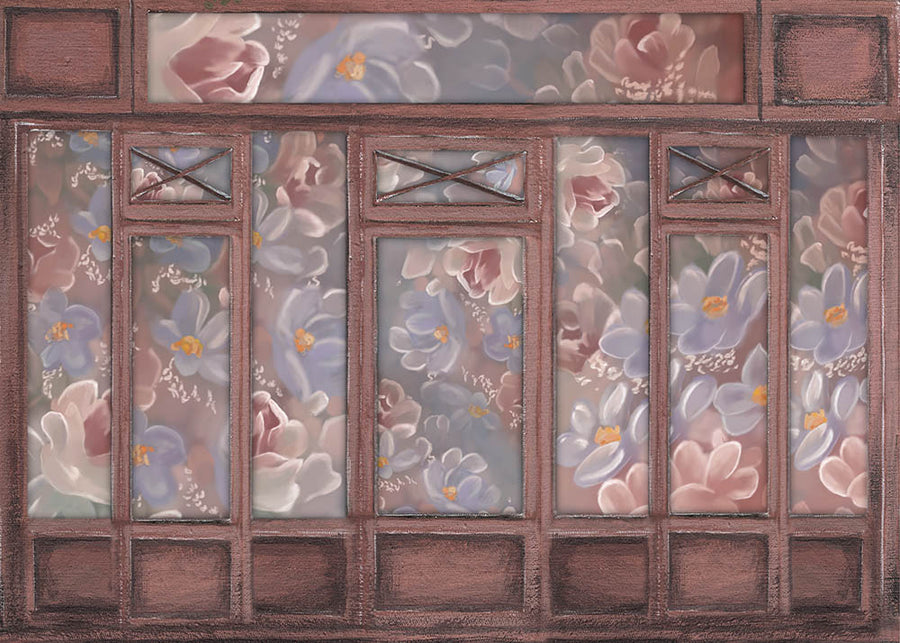 Avezano Retro Flowers Wall Backdrop for Maternity Window Photography-AVEZANO