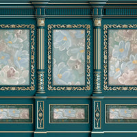Avezano Blue Wall Hand Painted Flowers Window Photography Backdrop-AVEZANO
