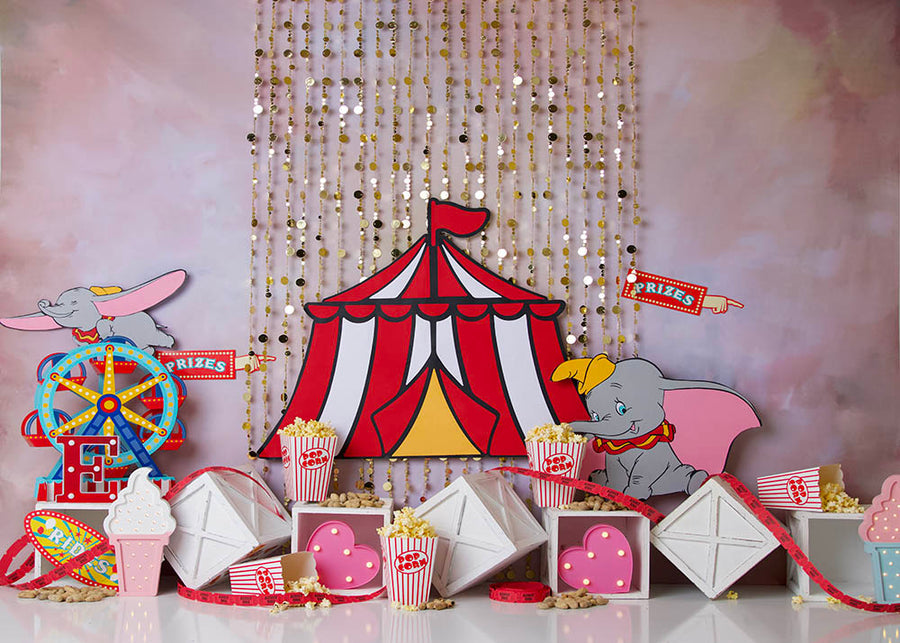 Avezano Dumbo Theme Backdrop For Photography Designed By Stefany Figueroa-AVEZANO