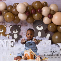 Avezano Three Little Bears and Brown Balloons Photography Background by Stefany Figueroa-AVEZANO