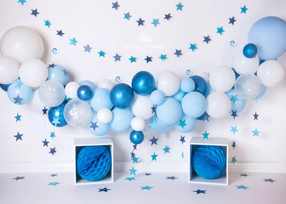 Avezano Blueballoons Party Backdrop for Photography By Paula Easton-AVEZANO
