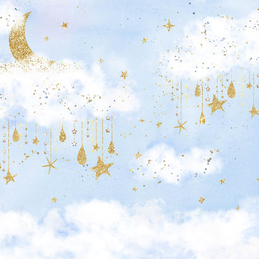 Avezano Gold Stars Twinkle Twinkle Little Stars Fond de photographie de fête d'anniversaire 