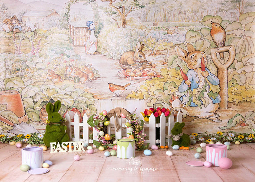 Avezano Peter Rabbit Backdrop for Photography By Paula Easton